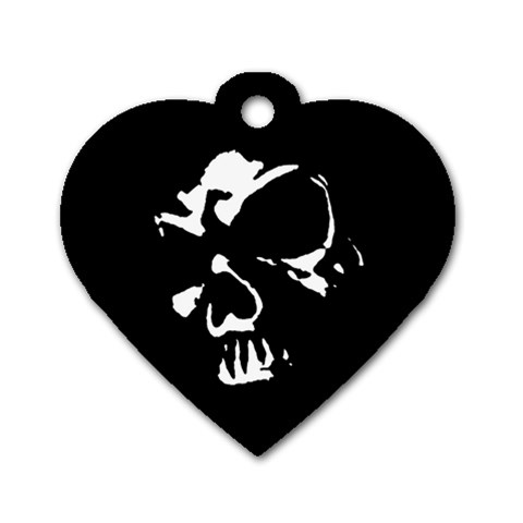 Gothic Skull Dog Tag Heart (One Side) from ArtsNow.com Front