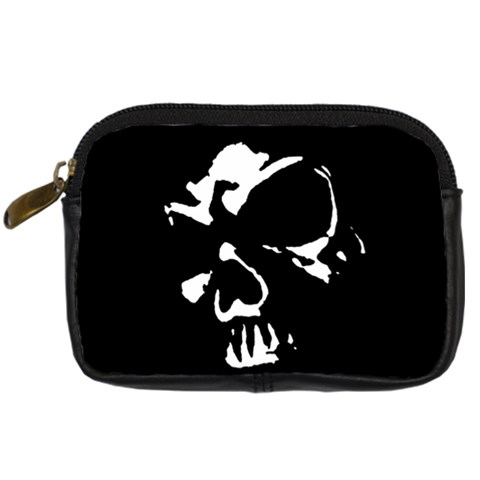 Gothic Skull Digital Camera Leather Case from ArtsNow.com Front