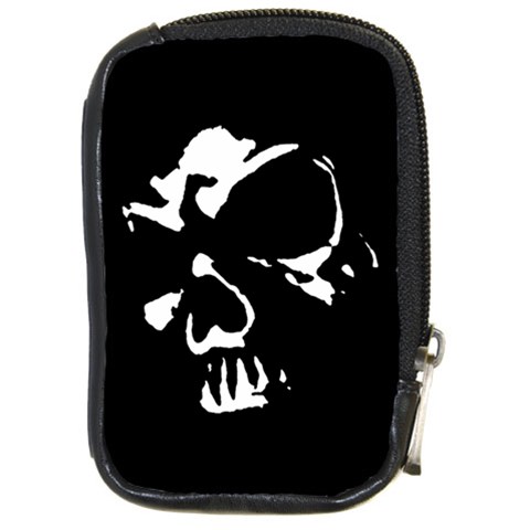 Gothic Skull Compact Camera Leather Case from ArtsNow.com Front