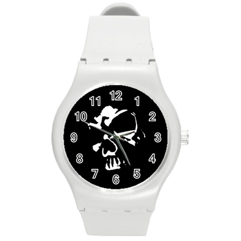 Gothic Skull Round Plastic Sport Watch Medium from ArtsNow.com Front