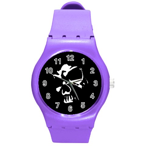 Gothic Skull Round Plastic Sport Watch Medium from ArtsNow.com Front