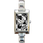 Grunge Skull Rectangular Italian Charm Watch