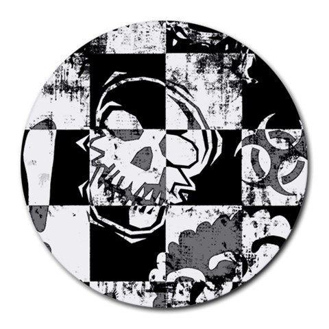 Grunge Skull Round Mousepad from ArtsNow.com Front