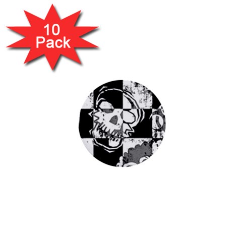 Grunge Skull 1  Mini Button (10 pack)  from ArtsNow.com Front