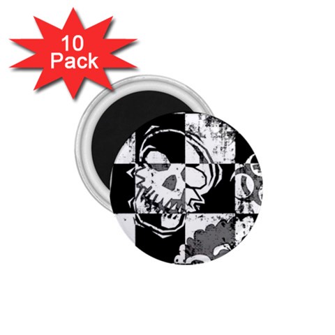 Grunge Skull 1.75  Magnet (10 pack)  from ArtsNow.com Front