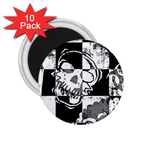 Grunge Skull 2.25  Magnet (10 pack) from ArtsNow.com Front