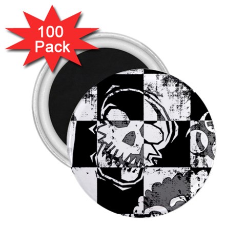 Grunge Skull 2.25  Magnet (100 pack)  from ArtsNow.com Front