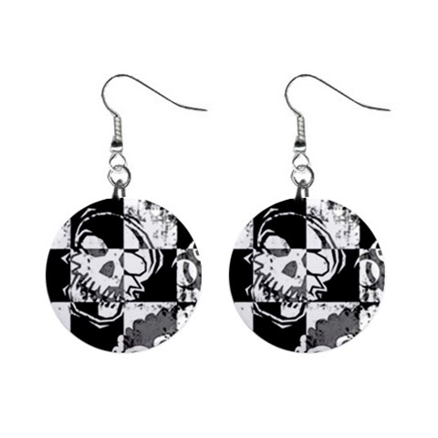 Grunge Skull 1  Button Earrings from ArtsNow.com Front