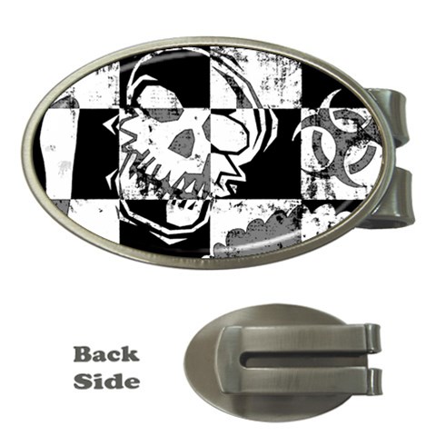 Grunge Skull Money Clip (Oval) from ArtsNow.com Front