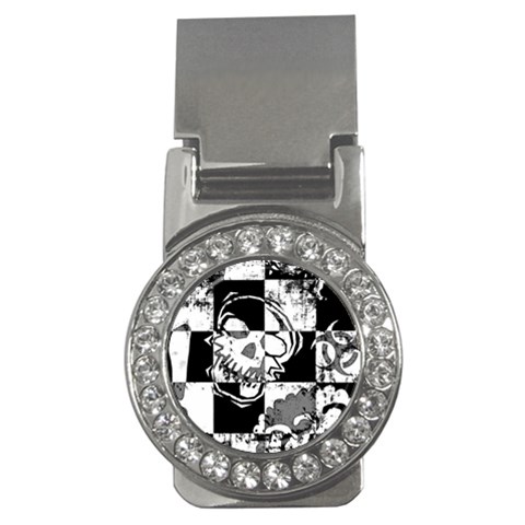 Grunge Skull Money Clip (CZ) from ArtsNow.com Front