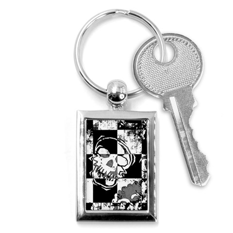 Grunge Skull Key Chain (Rectangle) from ArtsNow.com Front