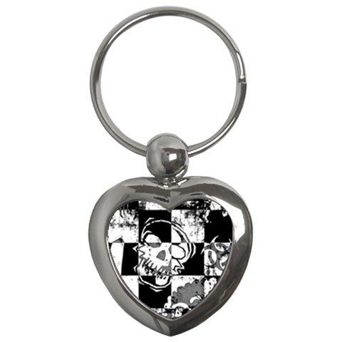 Grunge Skull Key Chain (Heart) from ArtsNow.com Front