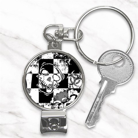 Grunge Skull Nail Clippers Key Chain from ArtsNow.com Front