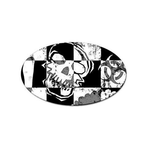 Grunge Skull Sticker (Oval) from ArtsNow.com Front