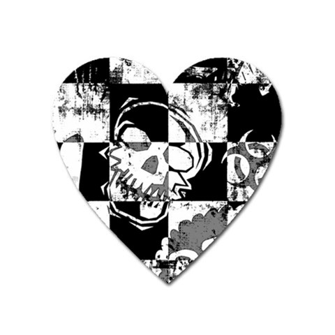 Grunge Skull Magnet (Heart) from ArtsNow.com Front