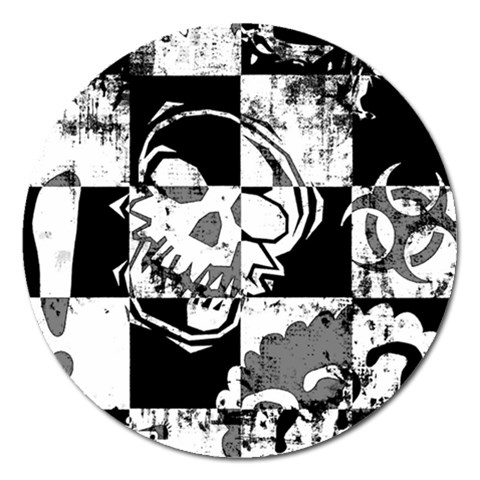 Grunge Skull Magnet 5  (Round) from ArtsNow.com Front