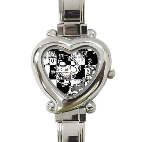 Grunge Skull Heart Italian Charm Watch from ArtsNow.com Front