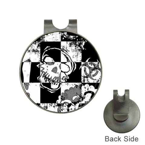 Grunge Skull Golf Ball Marker Hat Clip from ArtsNow.com Front