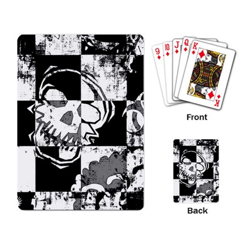 Grunge Skull Playing Cards Single Design from ArtsNow.com Back