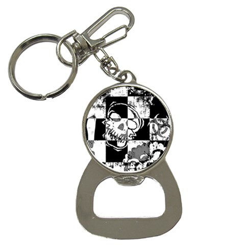 Grunge Skull Bottle Opener Key Chain from ArtsNow.com Front