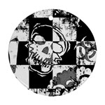 Grunge Skull Round Ornament (Two Sides)