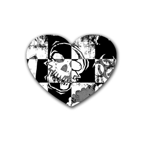 Grunge Skull Rubber Coaster (Heart) from ArtsNow.com Front