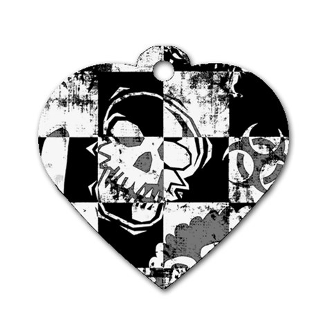 Grunge Skull Dog Tag Heart (Two Sides) from ArtsNow.com Front