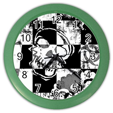 Grunge Skull Color Wall Clock from ArtsNow.com Front