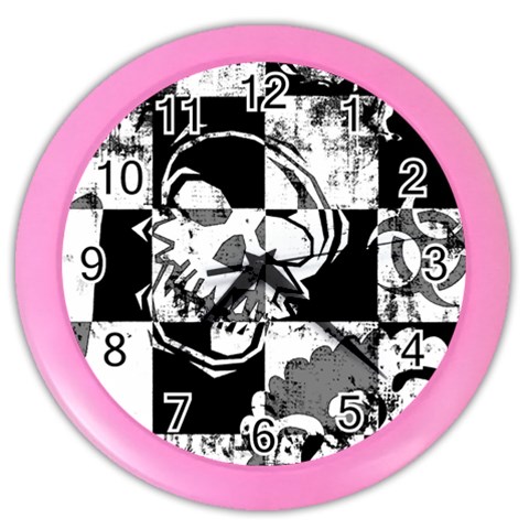 Grunge Skull Color Wall Clock from ArtsNow.com Front