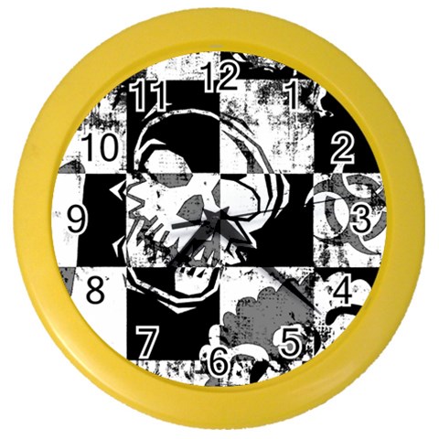 Grunge Skull Color Wall Clock from ArtsNow.com Front