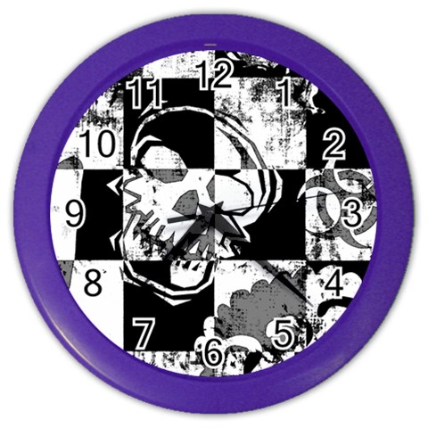 Grunge Skull Color Wall Clock from ArtsNow.com Front