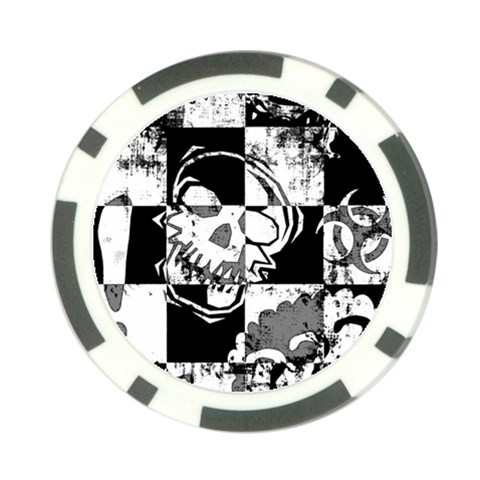 Grunge Skull Poker Chip Card Guard from ArtsNow.com Front