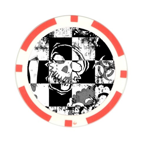 Grunge Skull Poker Chip Card Guard from ArtsNow.com Front