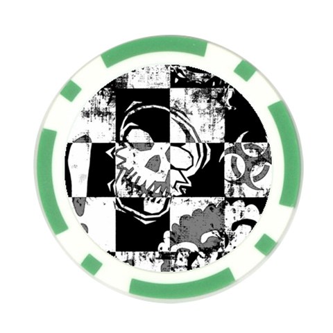 Grunge Skull Poker Chip Card Guard from ArtsNow.com Front