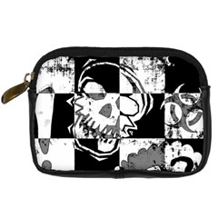 Grunge Skull Digital Camera Leather Case from ArtsNow.com Front