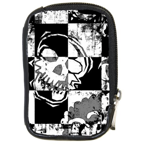 Grunge Skull Compact Camera Leather Case from ArtsNow.com Front