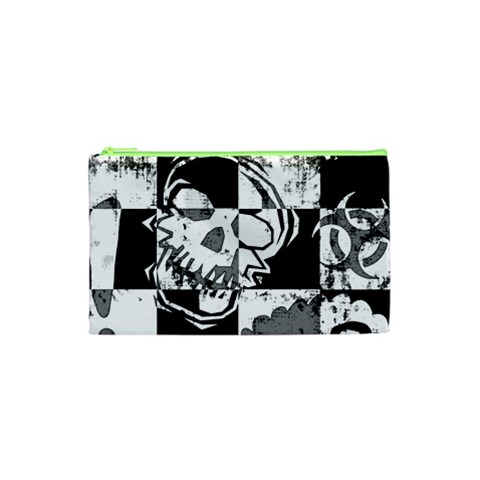 Grunge Skull Cosmetic Bag (Small) from ArtsNow.com Front