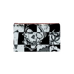 Grunge Skull Cosmetic Bag (Small) from ArtsNow.com Front