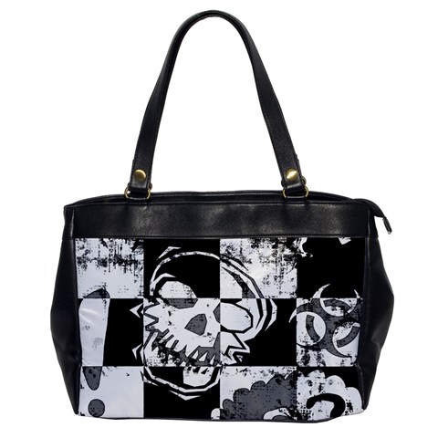 Grunge Skull Oversize Office Handbag (One Side) from ArtsNow.com Front