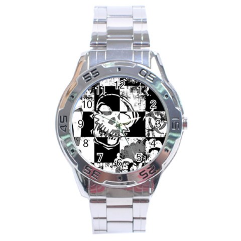 Grunge Skull Stainless Steel Analogue Men’s Watch from ArtsNow.com Front