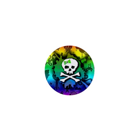 Kawaii Rainbow Skull 1  Mini Button from ArtsNow.com Front