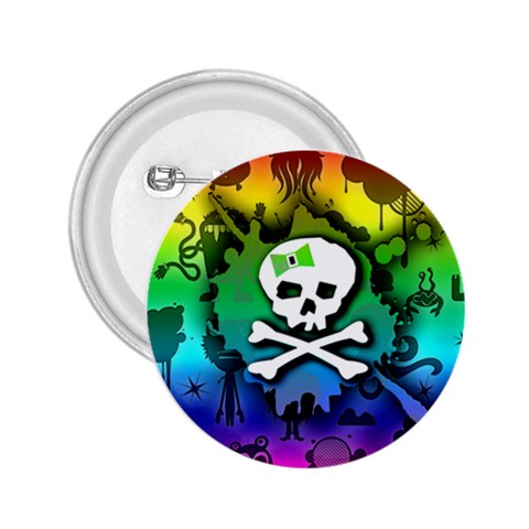 Kawaii Rainbow Skull 2.25  Button from ArtsNow.com Front