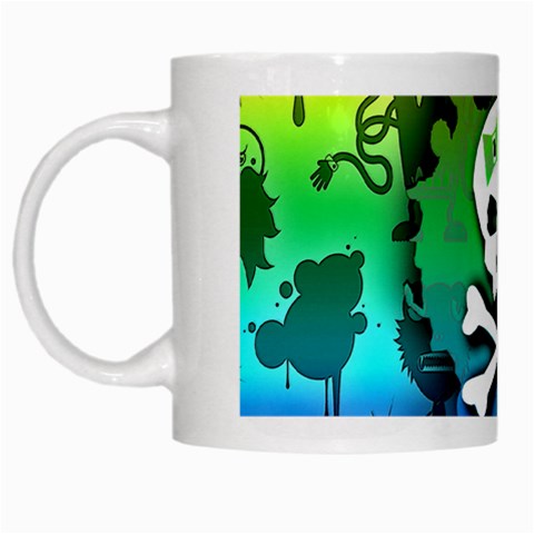 Kawaii Rainbow Skull White Mug from ArtsNow.com Left