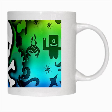 Kawaii Rainbow Skull White Mug from ArtsNow.com Right