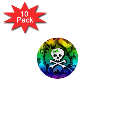 Kawaii Rainbow Skull 1  Mini Button (10 pack)  from ArtsNow.com Front