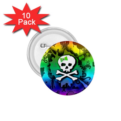 Kawaii Rainbow Skull 1.75  Button (10 pack)  from ArtsNow.com Front