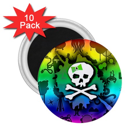 Kawaii Rainbow Skull 2.25  Magnet (10 pack) from ArtsNow.com Front