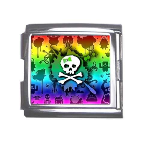 Kawaii Rainbow Skull Mega Link Italian Charm (18mm) from ArtsNow.com Front