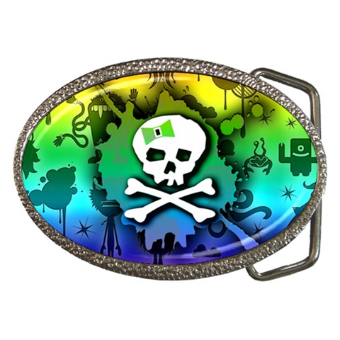 Kawaii Rainbow Skull Belt Buckle from ArtsNow.com Front