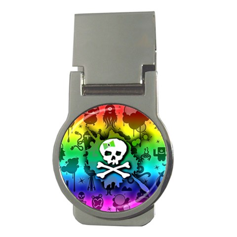 Kawaii Rainbow Skull Money Clip (Round) from ArtsNow.com Front